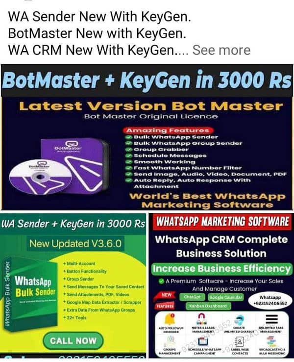Social Media Marketing BotMaster WA Sender WA CRM Softwares 0