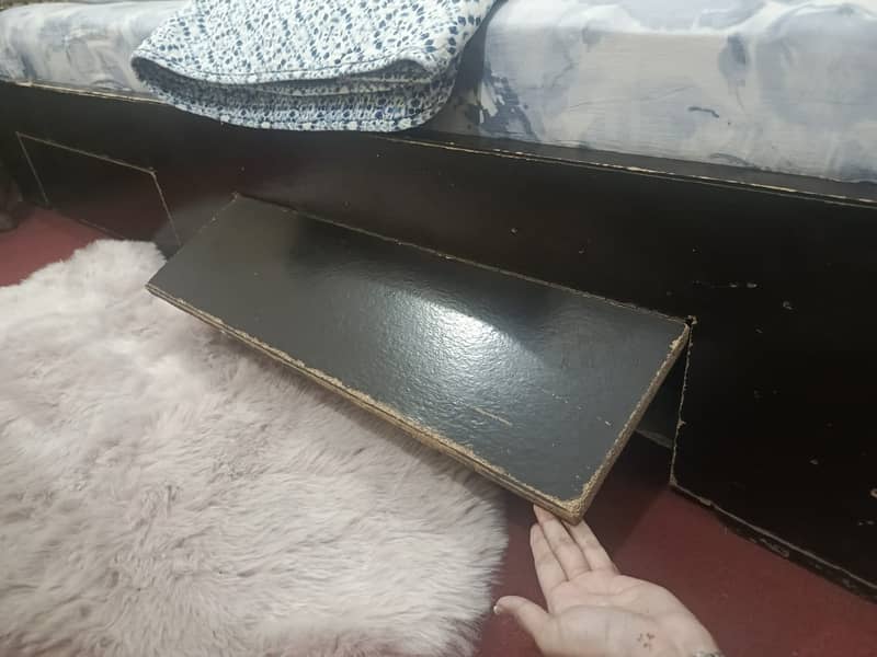 King size used bed with storage option. 2