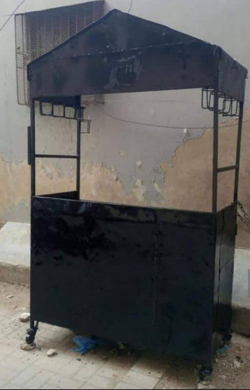 fries stall with fryer and fries cutter. 1