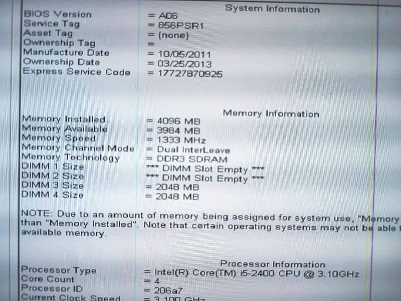 dell optiplex 790 tawer pc i5 6