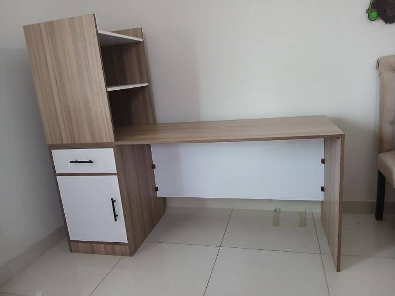 big size study desk with shelves 0