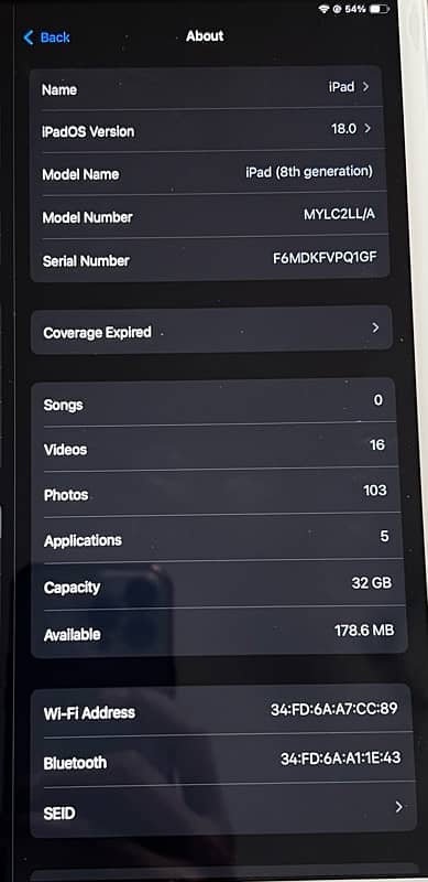 ipad 8th generation 32Gb 1