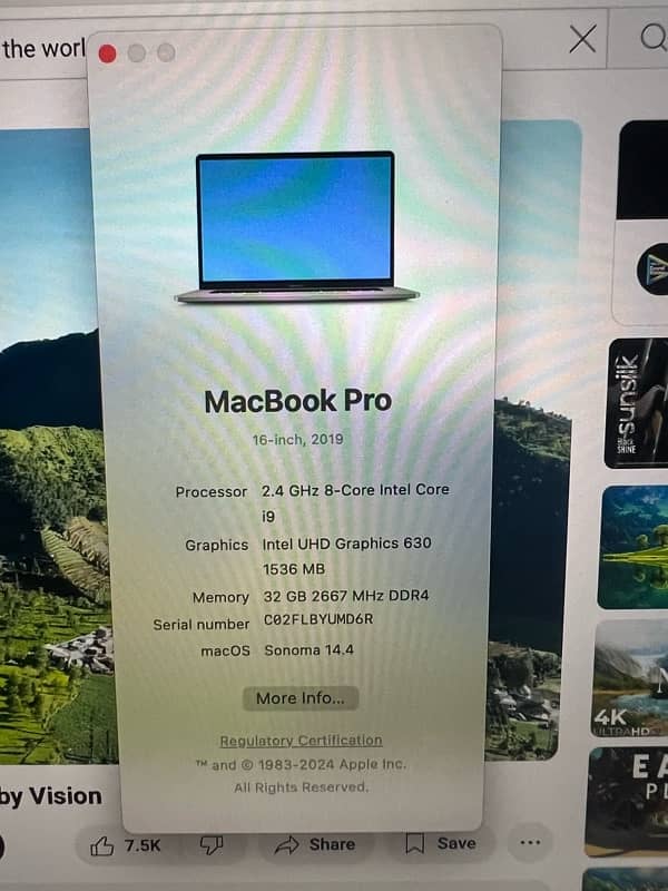 MacBook Pro 2019 (16 inch) core i 9 7