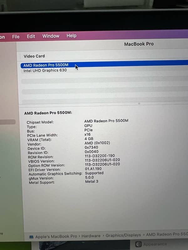 MacBook Pro 2019 (16 inch) core i 9 11