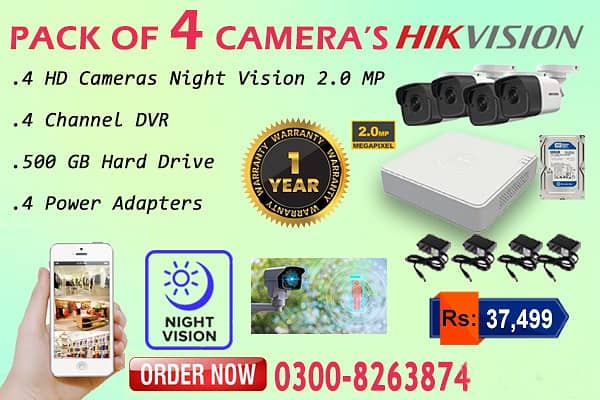 4 CCTV Cameras 2mp Pack (1 Year Warranty) 0