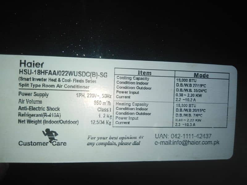 haier Inverter 1.5 ton ac 11