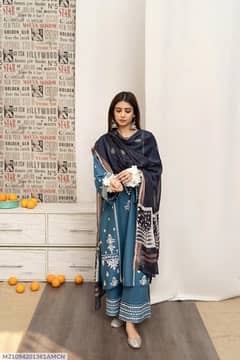 3 pcs women's unstitched embroidered suit