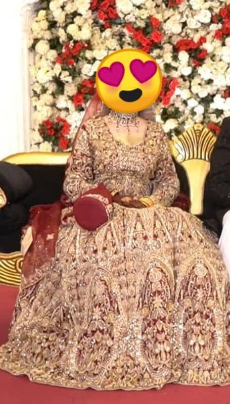Red- Mehroon 3D work Bridal dress|Customize bridal dress for wedding 1