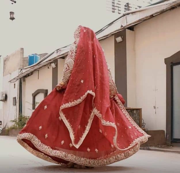 Red- Mehroon 3D work Bridal dress|Customize bridal dress for wedding 2