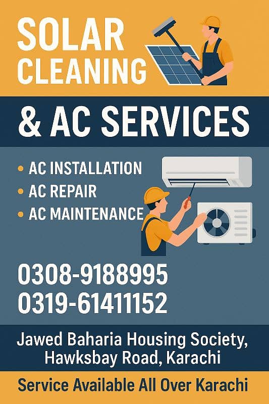 solar panels cleaner &Ac technician 0
