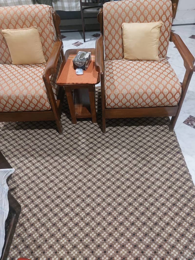 Pure wooden 5 seater sofa set 1