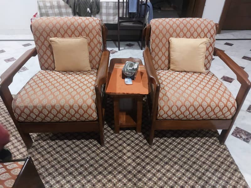 Pure wooden 5 seater sofa set 2