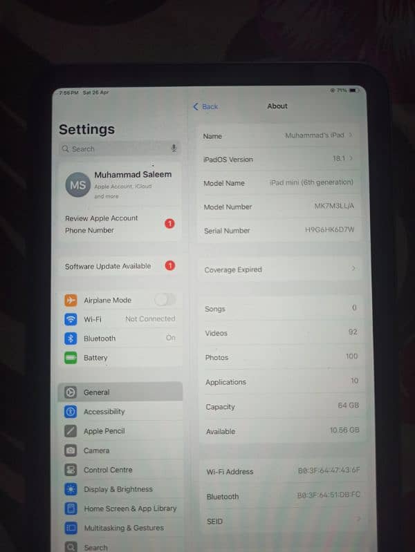 ipad min 6 0