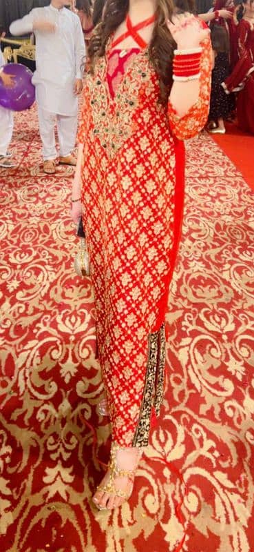 1 time wear long embroidered shirt with gota dapka torozr 0