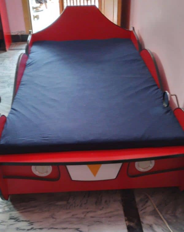 bunk bed, car bed, study table with two chairs 3