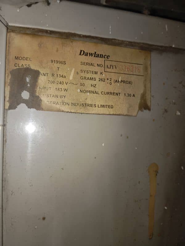 dawlance 91996s  refrigerator XL  size 5