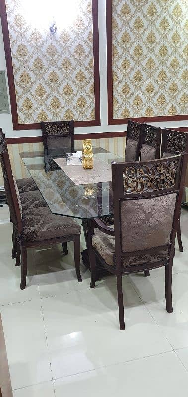 Dining Table with 8 chairs 12mmglass top 1