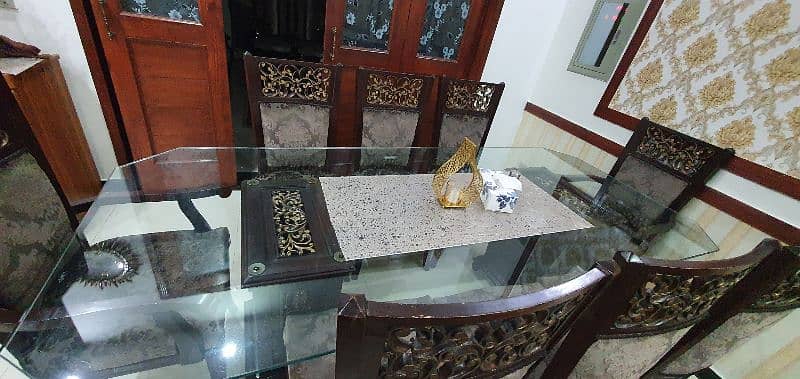 Dining Table with 8 chairs 12mmglass top 2
