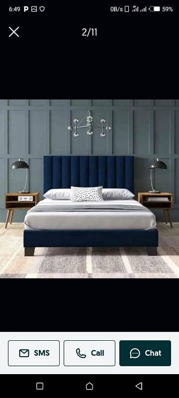 full poshish king size double bed with 2 side table 2