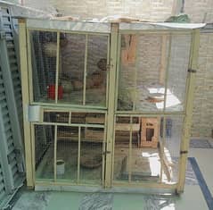 Moveable  Wooden Cage  لکڑی کا چلنے والا پنجرہ