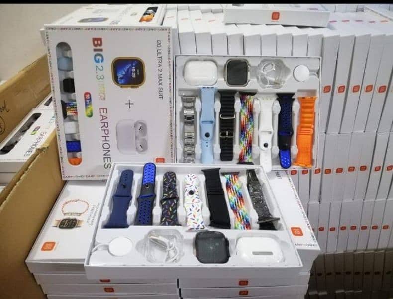 I 20 Ultra Smart watch with Earbuds and 7 straps 3