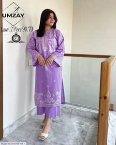 2 pcs unistitched lawn embroidered