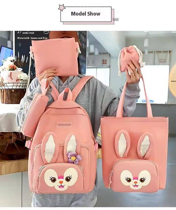4 PCs bunny bag pack set 3