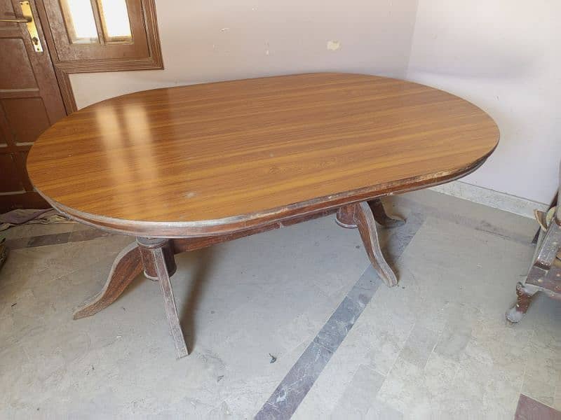Wooden Dining Table (6 Seater Size) - Oval Shape 2