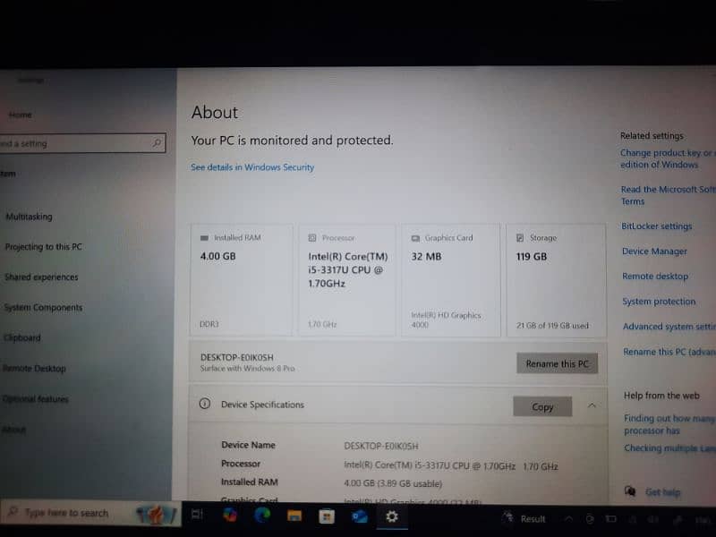 Windows surface 8 pro 4/128 gb corei5 touch screen 0