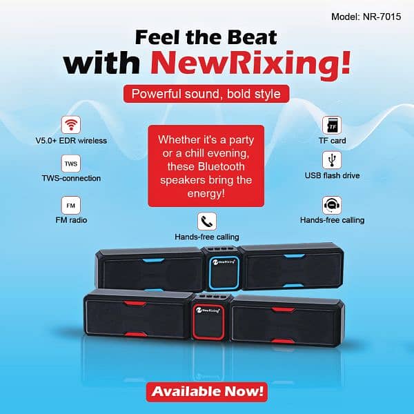 Bluetooth speakers and portable sound bar NewRixing NR-7015 0