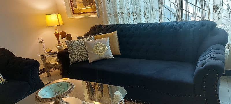 beautiful 5 seater black sofa set 2