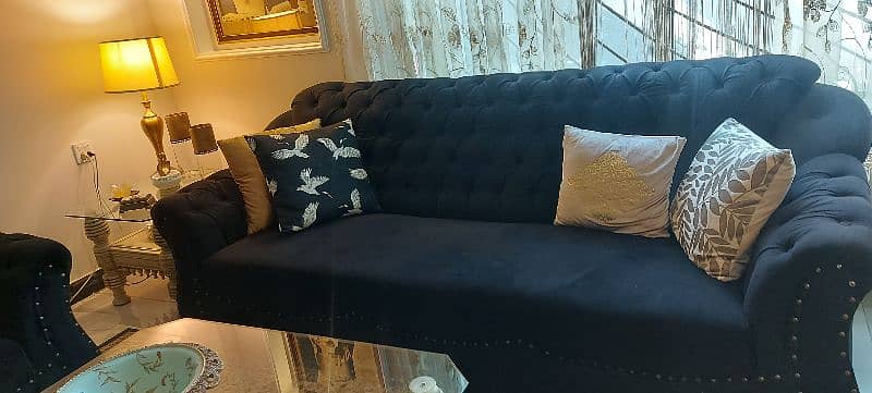 beautiful 5 seater black sofa set 3