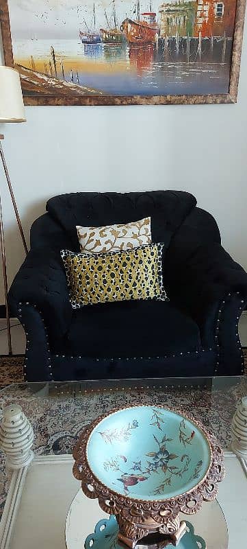 beautiful 5 seater black sofa set 4