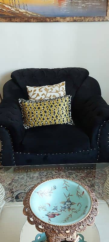 beautiful 5 seater black sofa set 5