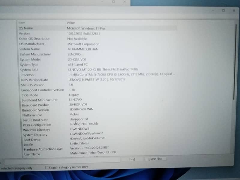 Lenovo Thinkpad T470 | 256GB SSD | 16GB RAM | Core i7 - 7th Generation 7