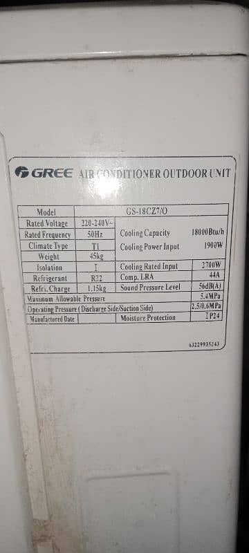 Gree 1.5 Ton Non-Inverter AC Model: GS-18CZ7 3