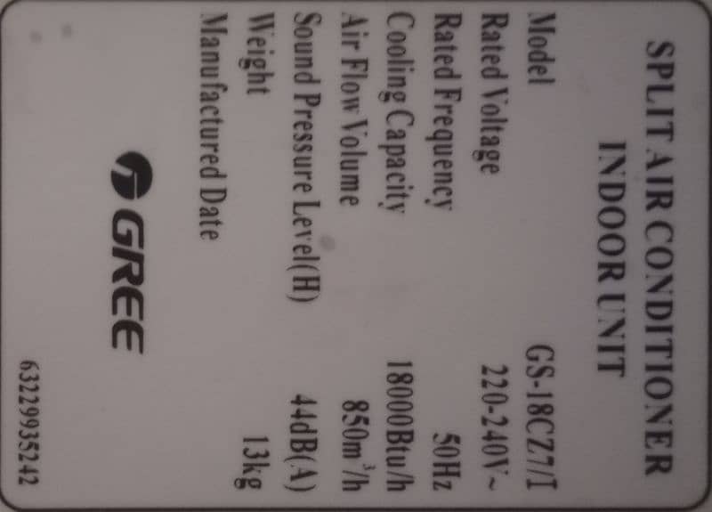 Gree 1.5 Ton Non-Inverter AC Model: GS-18CZ7 4
