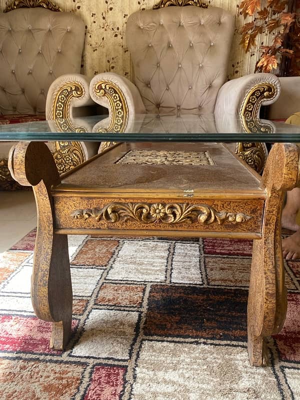 VELVET SOFA 5 SEATER WITH TABLE 7