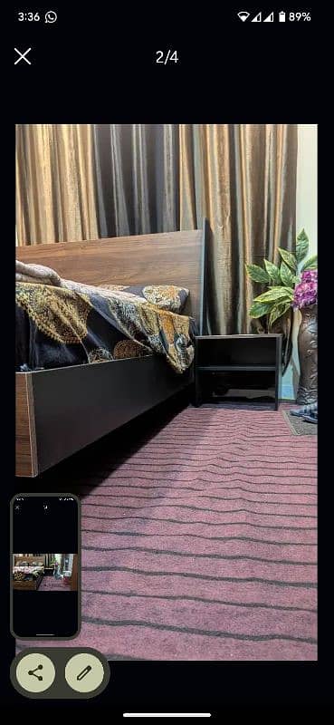 King size Bed Available Only 2 months used 1