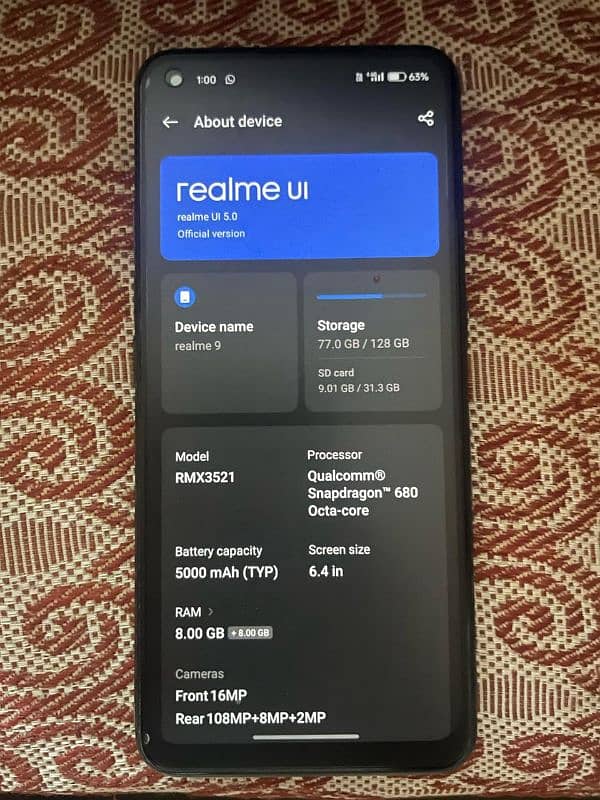 realme 9.8/128 GB 1