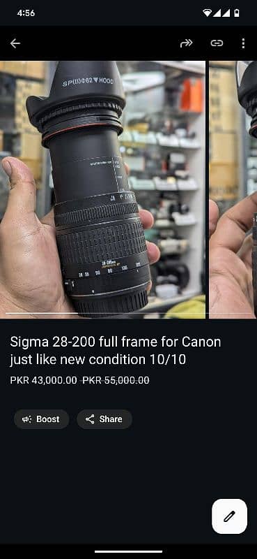 Canon Mount lenses available in good price condition just like new 5