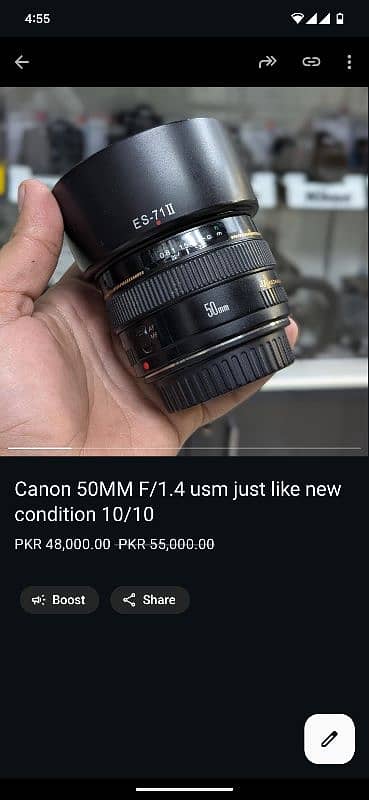 Canon Mount lenses available in good price condition just like new 7