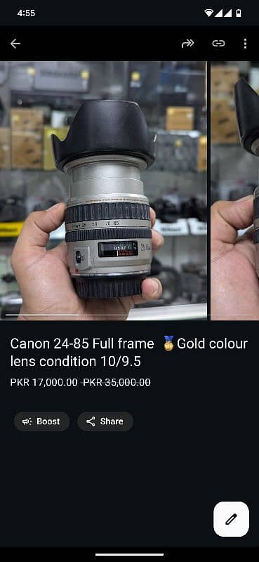 Canon Mount lenses available in good price condition just like new 8