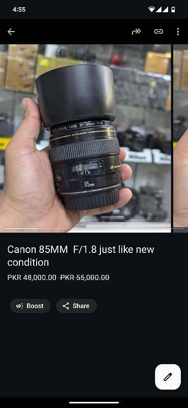 Canon Mount lenses available in good price condition just like new 9