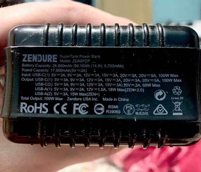 ZENDURE SuperTank 100 watt USB Type-C Portable Power Bank, 26800 mAh, 3