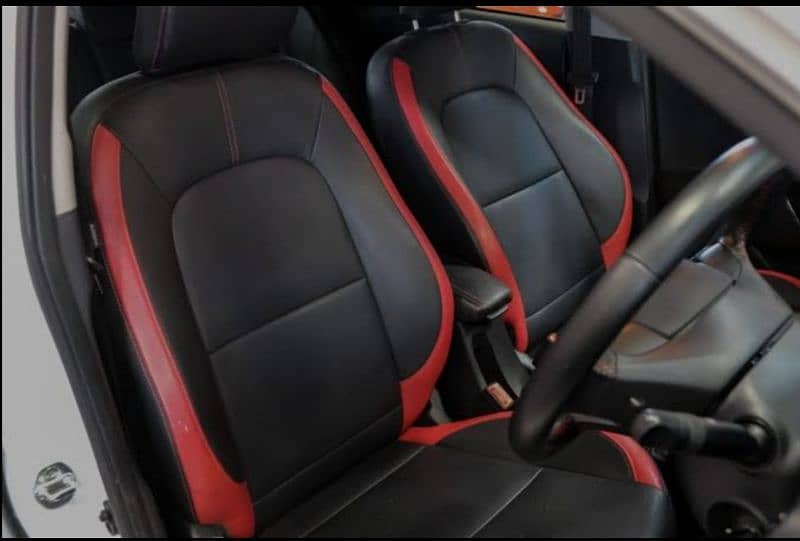 Leather rexin Made Seat Covers-Custom Made Hand Stiched Steering Cover 3