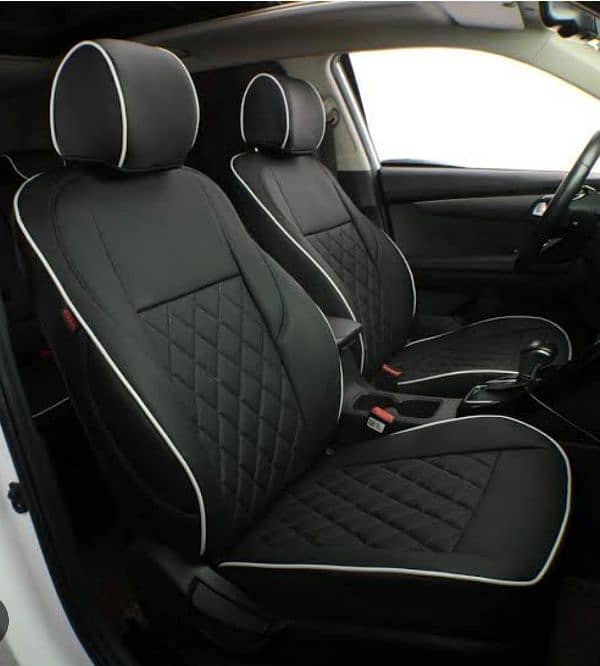 Leather rexin Made Seat Covers-Custom Made Hand Stiched Steering Cover 4