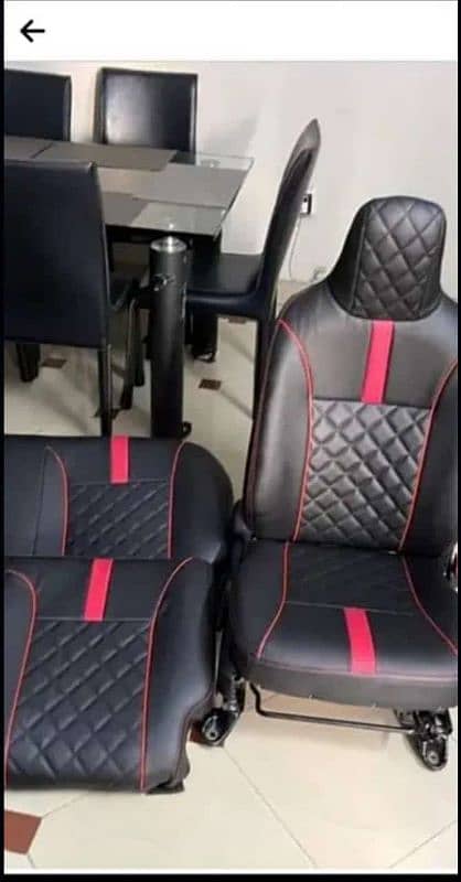Leather rexin Made Seat Covers-Custom Made Hand Stiched Steering Cover 8