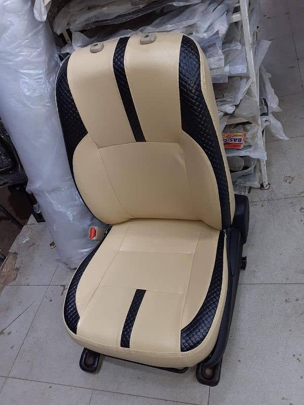 Leather rexin Made Seat Covers-Custom Made Hand Stiched Steering Cover 10