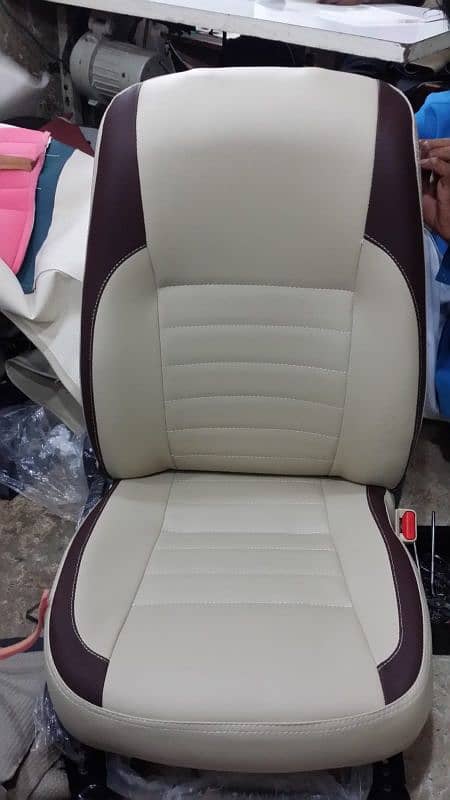 Leather rexin Made Seat Covers-Custom Made Hand Stiched Steering Cover 13